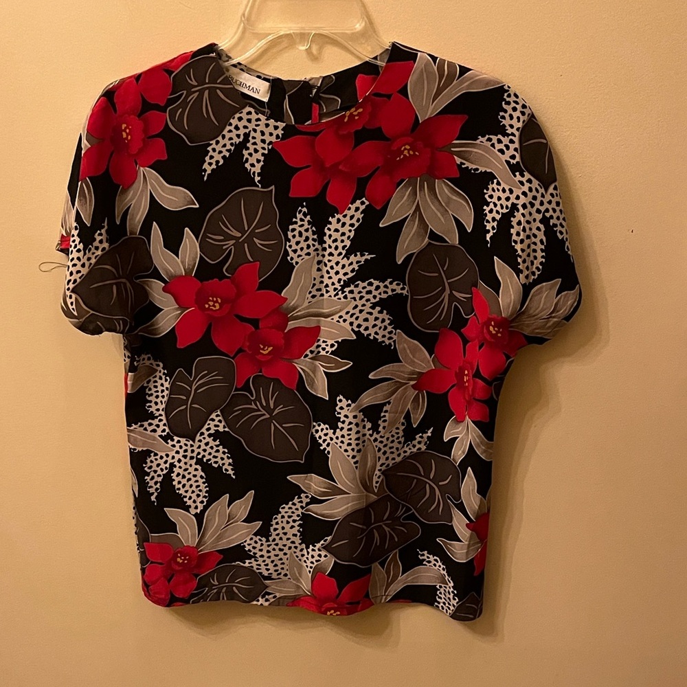 Dana Buchman Silk Floral Blouse